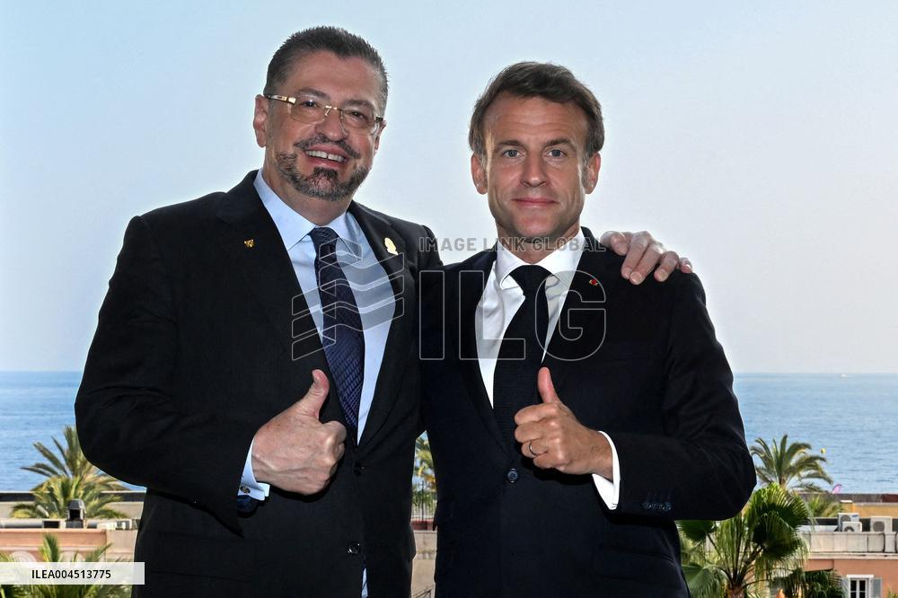 President Macron Meets Costa Rican President Chaves At UN Ocean Conference - Nice