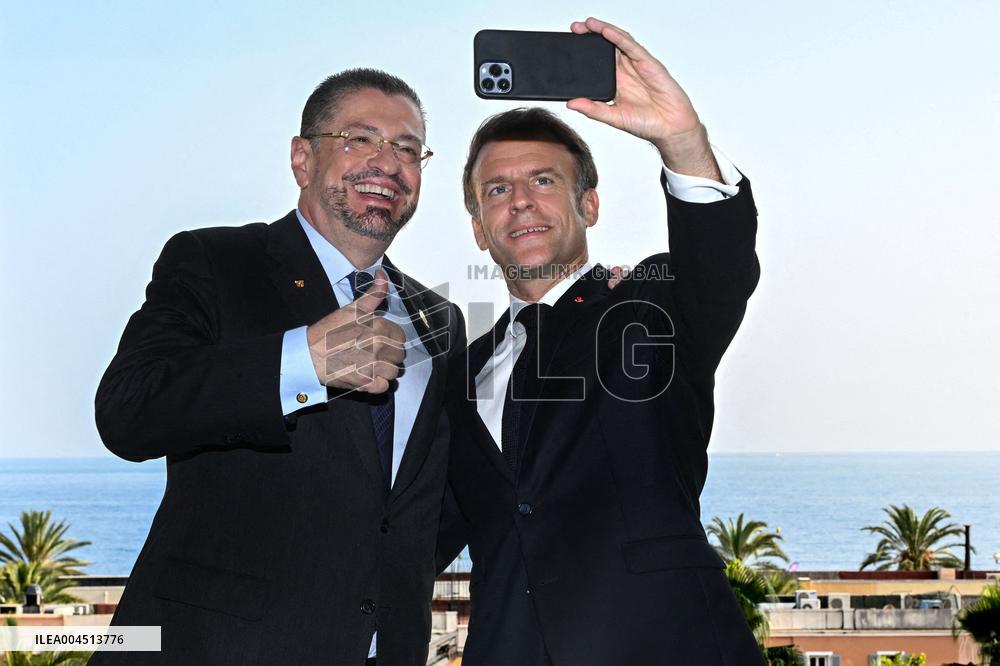 President Macron Meets Costa Rican President Chaves At UN Ocean Conference - Nice