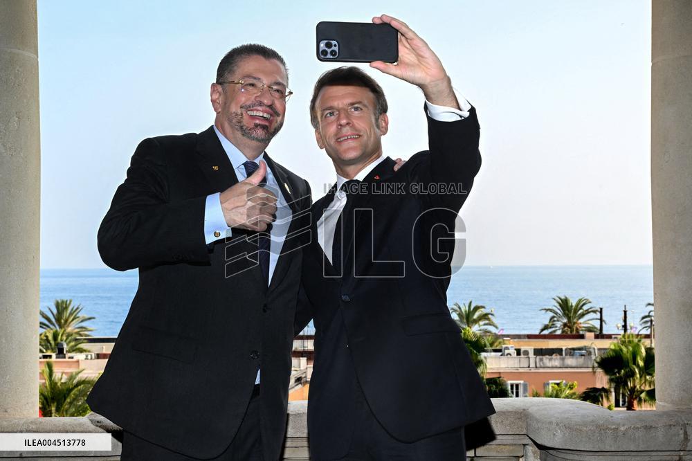 President Macron Meets Costa Rican President Chaves At UN Ocean Conference - Nice
