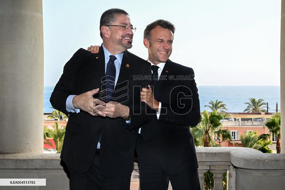 President Macron Meets Costa Rican President Chaves At UN Ocean Conference - Nice
