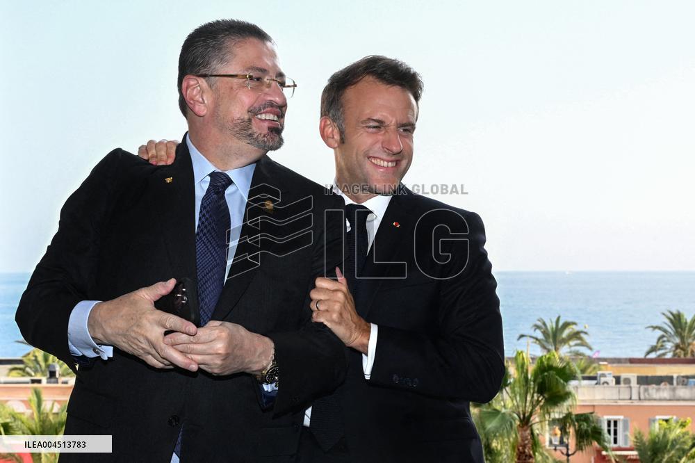 President Macron Meets Costa Rican President Chaves At UN Ocean Conference - Nice