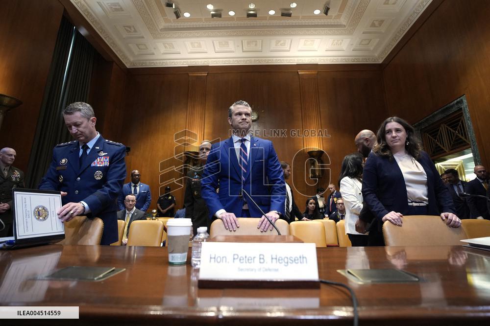 Pete Hegseth on Capitol Hill - Washington