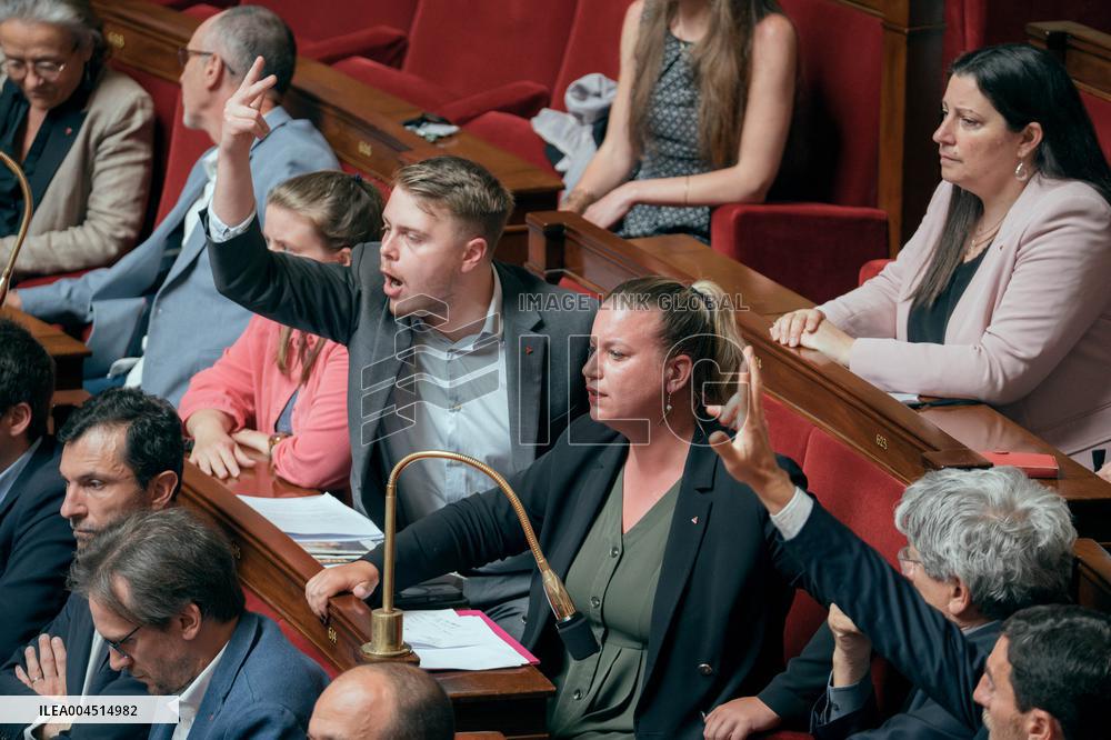 Session of questions to the government at the French National Assembly - Paris AJ