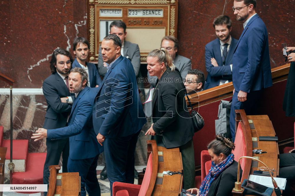 Session of questions to the government at the French National Assembly - Paris AJ