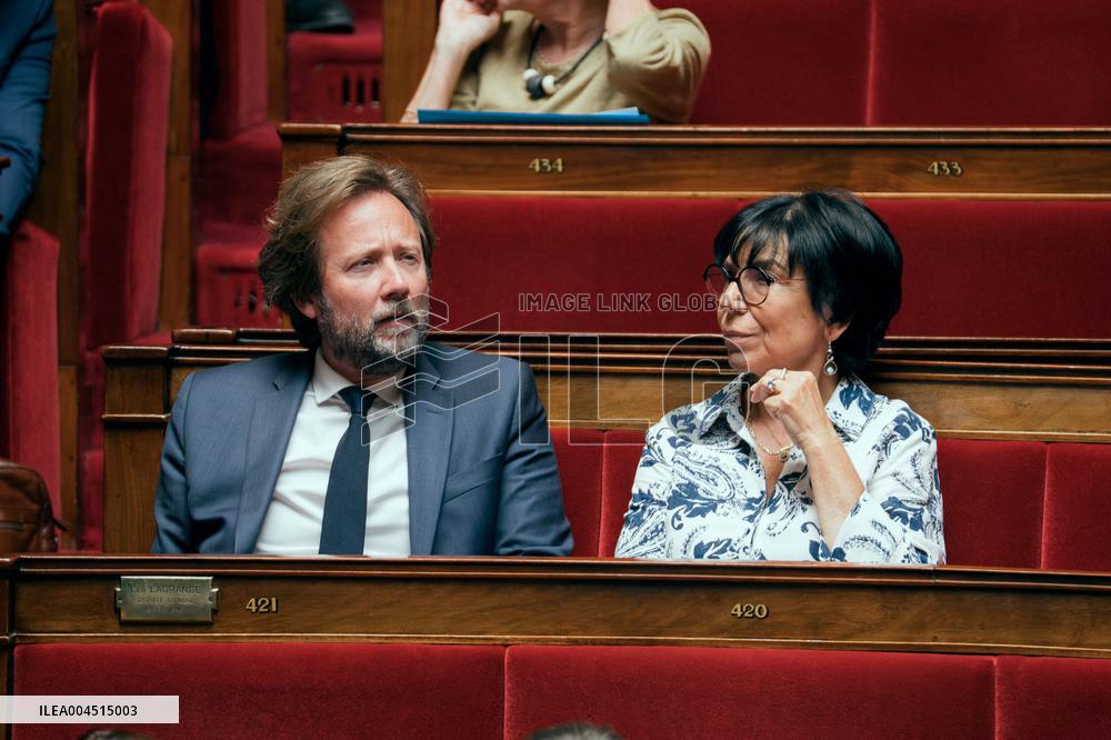 Session of questions to the government at the French National Assembly - Paris AJ