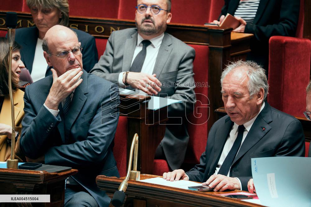 Session of questions to the government at the French National Assembly - Paris AJ