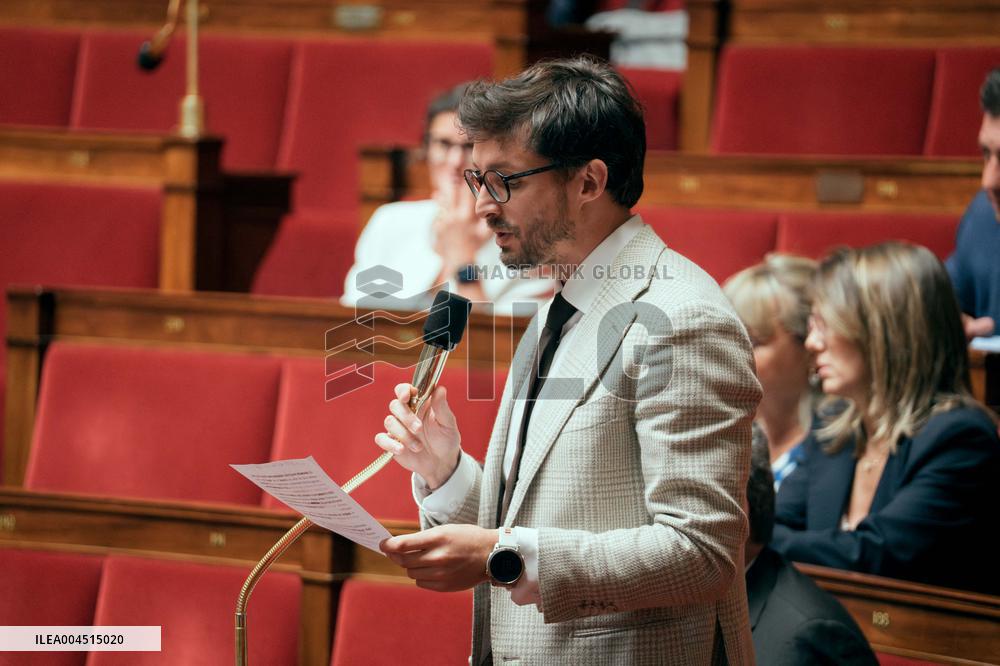 Session of questions to the government at the French National Assembly - Paris AJ