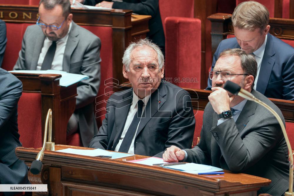 Session of questions to the government at the French National Assembly - Paris AJ