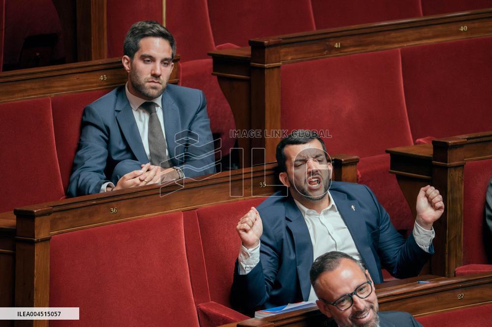 Session of questions to the government at the French National Assembly - Paris AJ