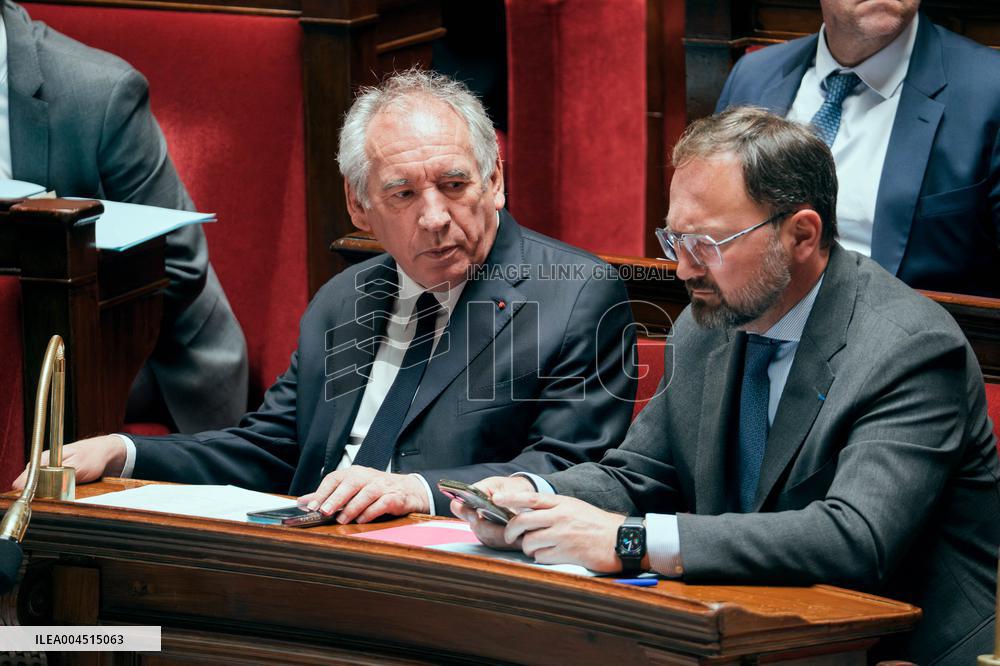 Session of questions to the government at the French National Assembly - Paris AJ