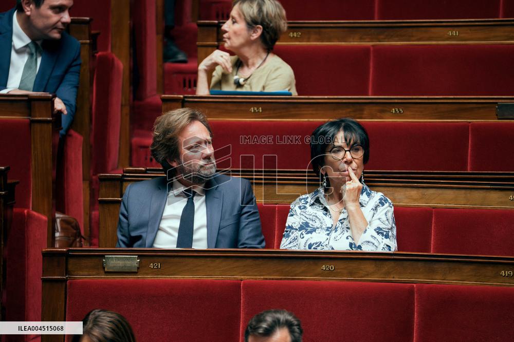 Session of questions to the government at the French National Assembly - Paris AJ