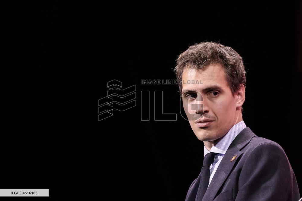 President Macron Debates With Arthur Mensch And Jensen Huang - Paris