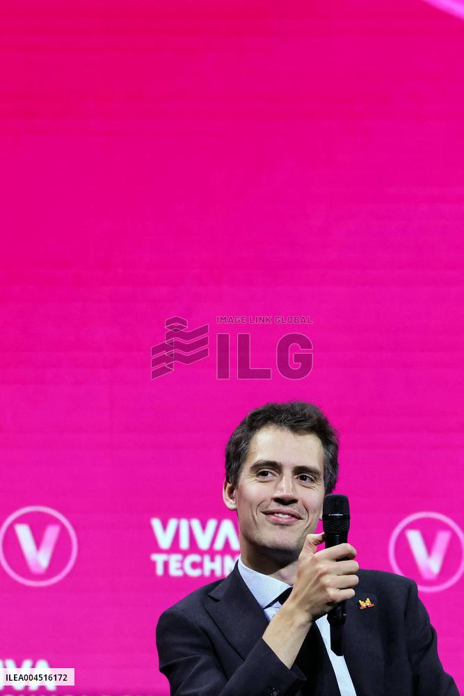 President Macron Debates With Arthur Mensch And Jensen Huang - Paris