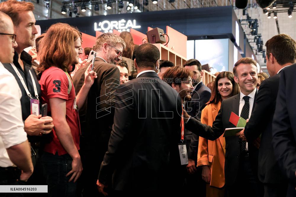 President Macron Visits The Viva Technology - Paris
