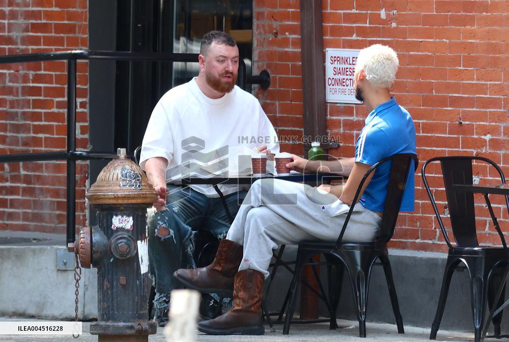 Sam Smith With His Boyfriend Out - NYC
