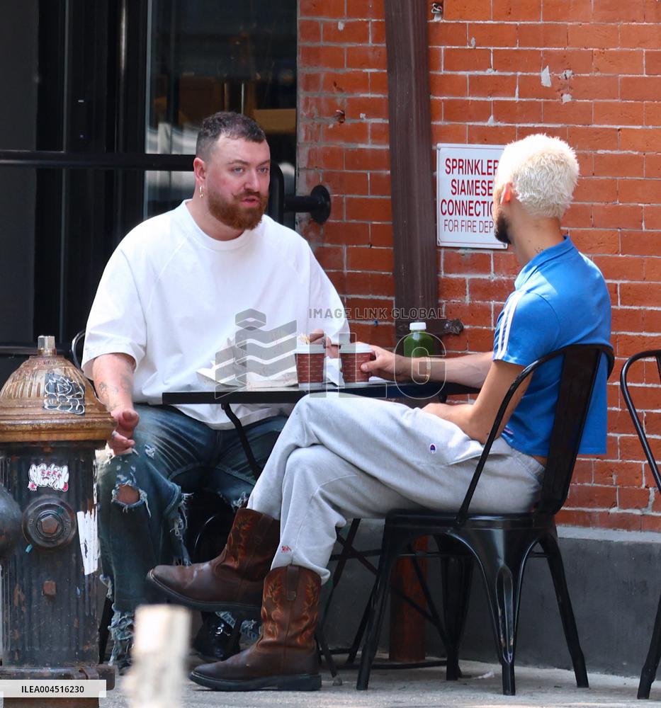 Sam Smith With His Boyfriend Out - NYC