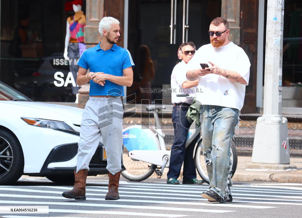Sam Smith With His Boyfriend Out - NYC