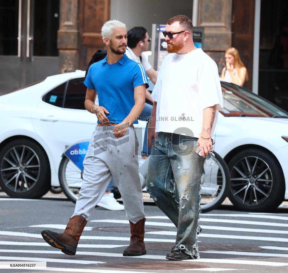 Sam Smith With His Boyfriend Out - NYC