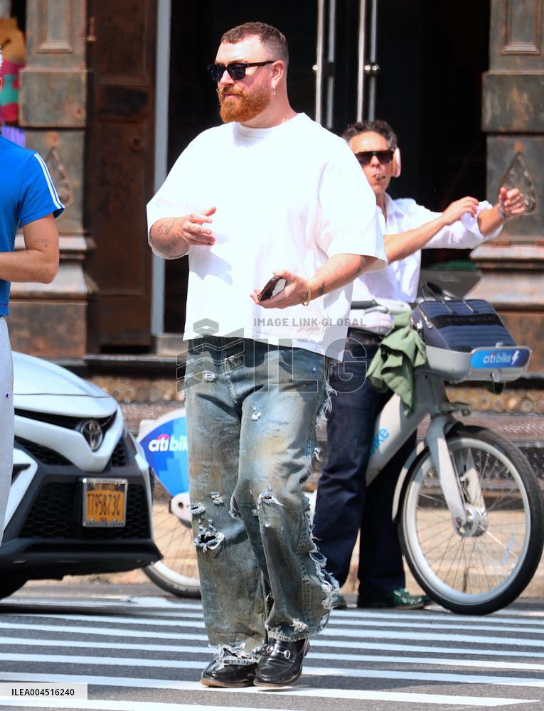 Sam Smith With His Boyfriend Out - NYC