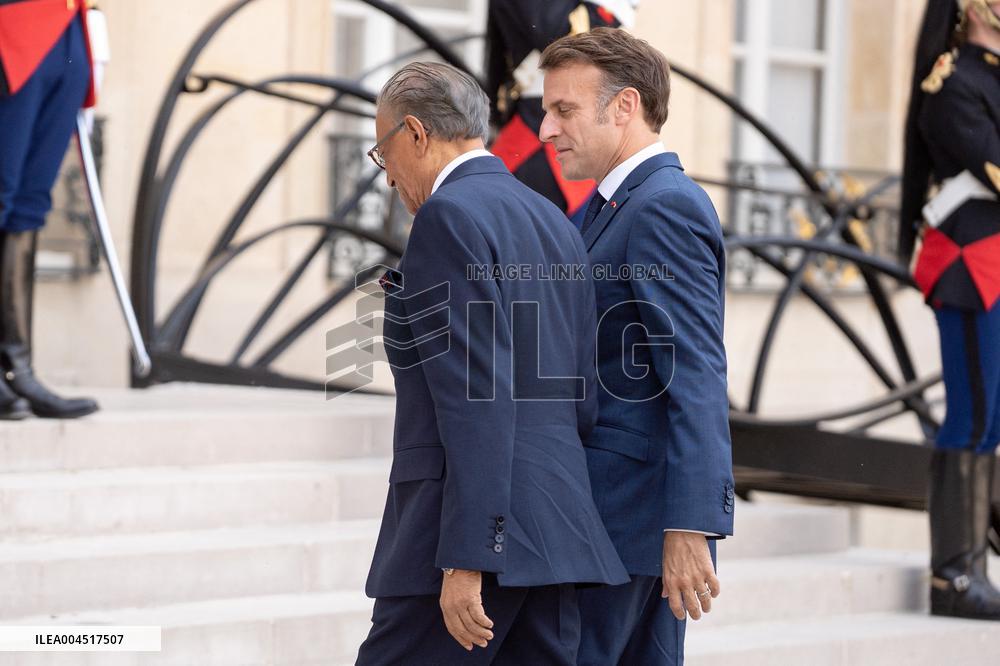 Emmanuel Macron welcomes Mauritian Prime Minister Navinchandra Ramgoolam - Paris AJ
