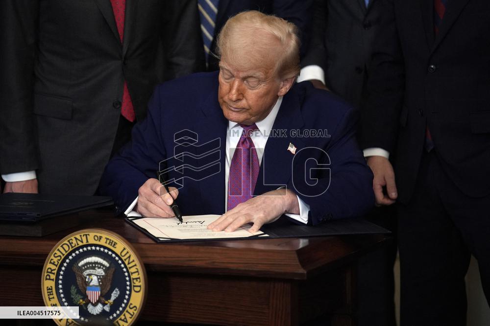 Donald Trump Bill Signing Ceremony - Washington