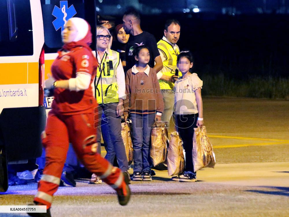 Humanitarian Flight Arrives from Gaza - Milan