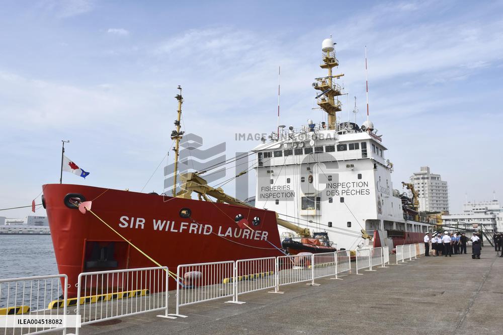 Canadian icebreaker docked off Osaka