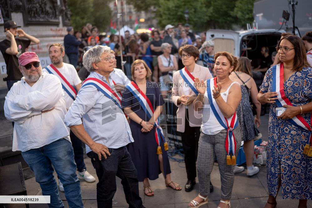 Rima Hassan at the Place de la Republique - Paris AJ