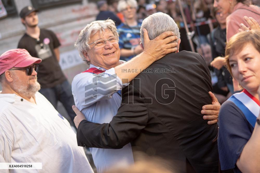 Rima Hassan at the Place de la Republique - Paris AJ