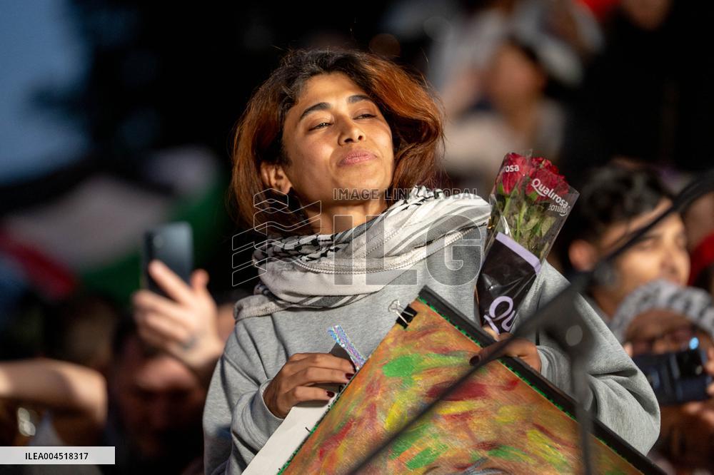 Rima Hassan at the Place de la Republique - Paris AJ