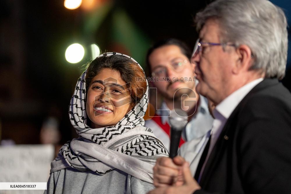 Rima Hassan at the Place de la Republique - Paris AJ