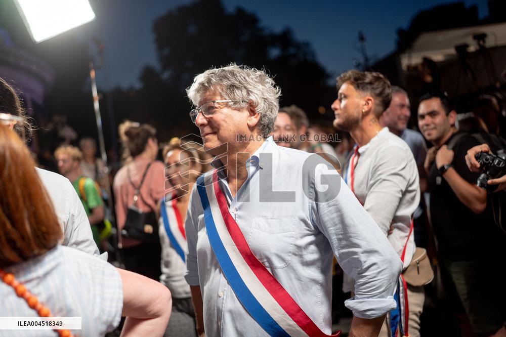 Rima Hassan at the Place de la Republique - Paris AJ