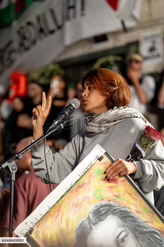 Rima Hassan at the Place de la Republique - Paris AJ