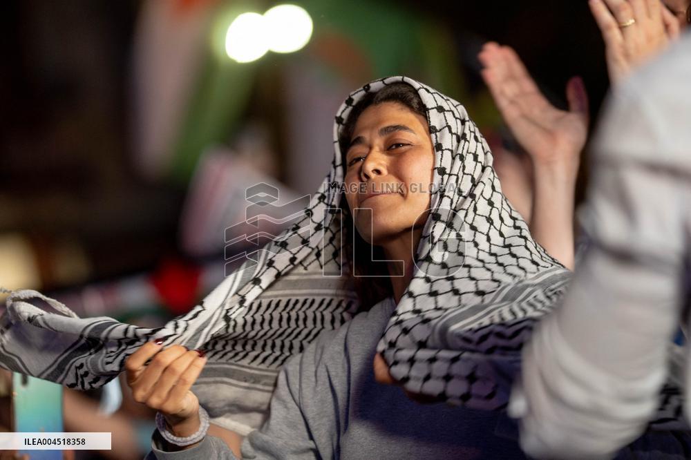 Rima Hassan at the Place de la Republique - Paris AJ