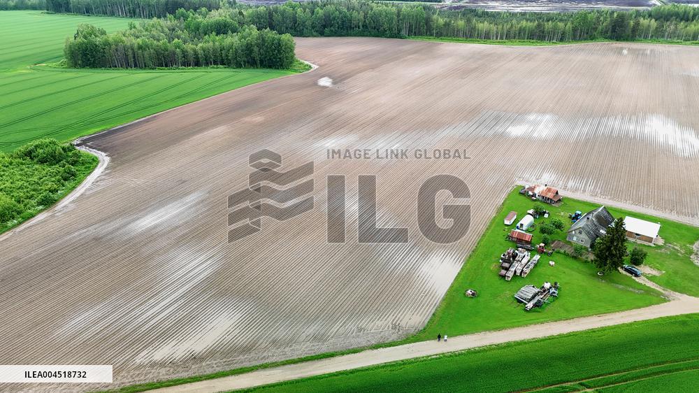 Potato field submerged
