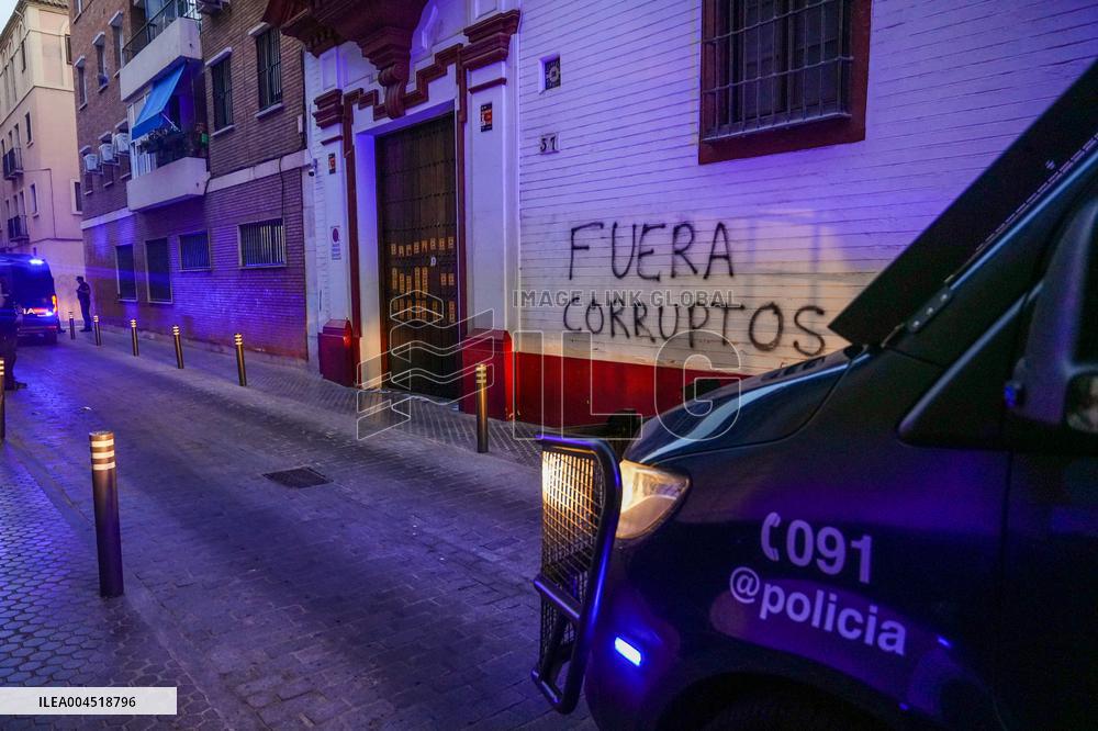 Europa Press - Protest Against Sanchez at PSOE HQ - Madrid