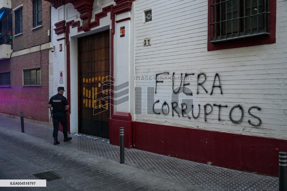 Europa Press - Protest Against Sanchez at PSOE HQ - Madrid