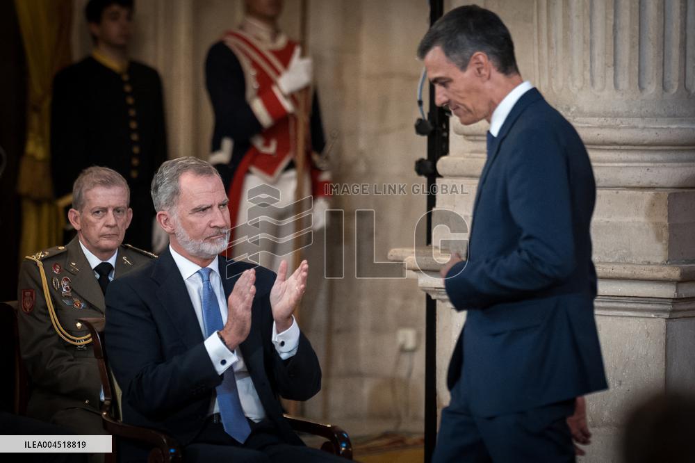 Felipe VI and Sánchez Commemorate EU Accession Anniversary - Madrid