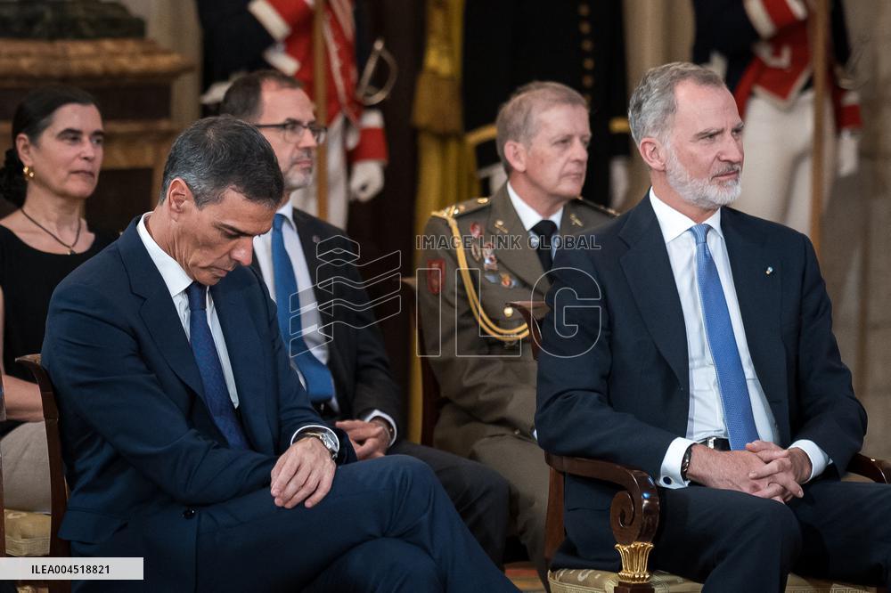 Felipe VI and Sánchez Commemorate EU Accession Anniversary - Madrid