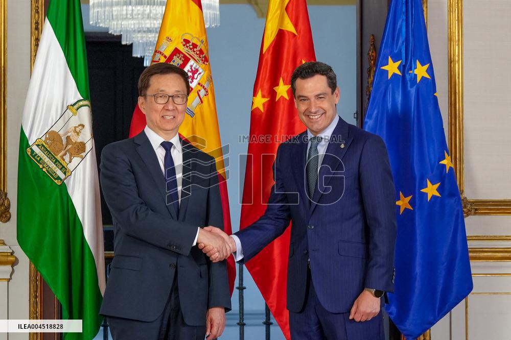 Juanma Moreno Receives The Vice-President of China Han Zheng - Seville