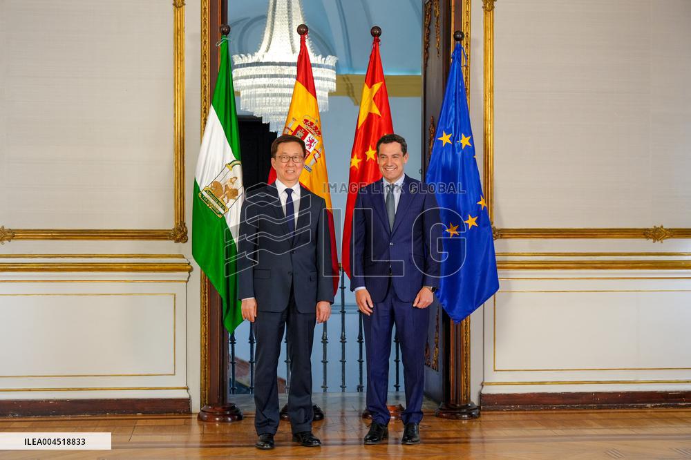 Juanma Moreno Receives The Vice-President of China Han Zheng - Seville