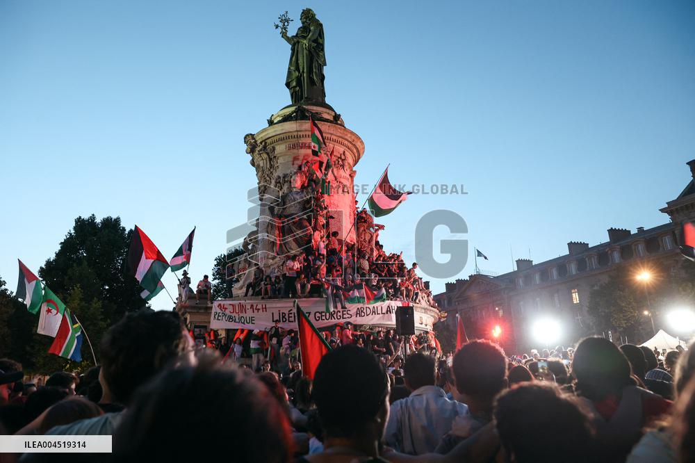 Rima Hassan at the Place de la Republique - Paris