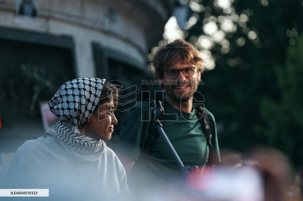 Rima Hassan at the Place de la Republique - Paris