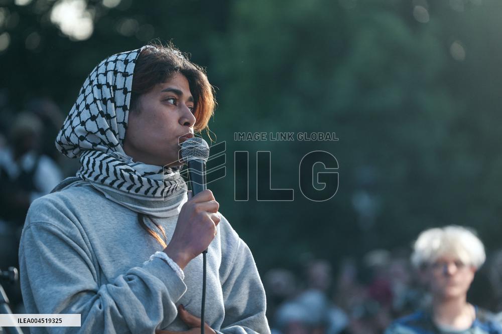 Rima Hassan at the Place de la Republique - Paris