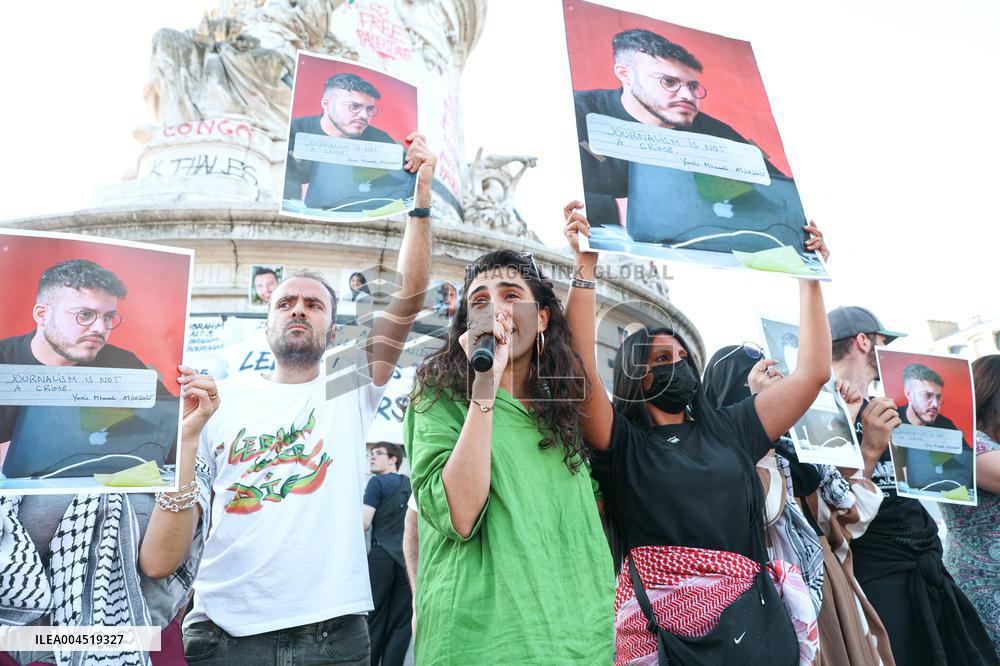Rima Hassan at the Place de la Republique - Paris