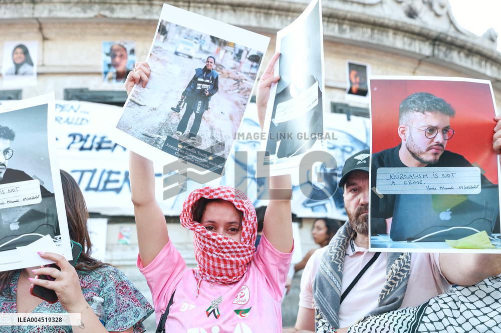 Rima Hassan at the Place de la Republique - Paris