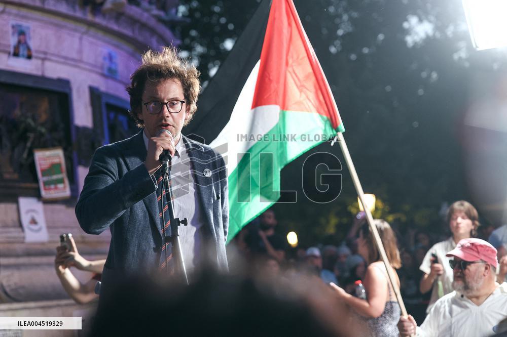 Rima Hassan at the Place de la Republique - Paris