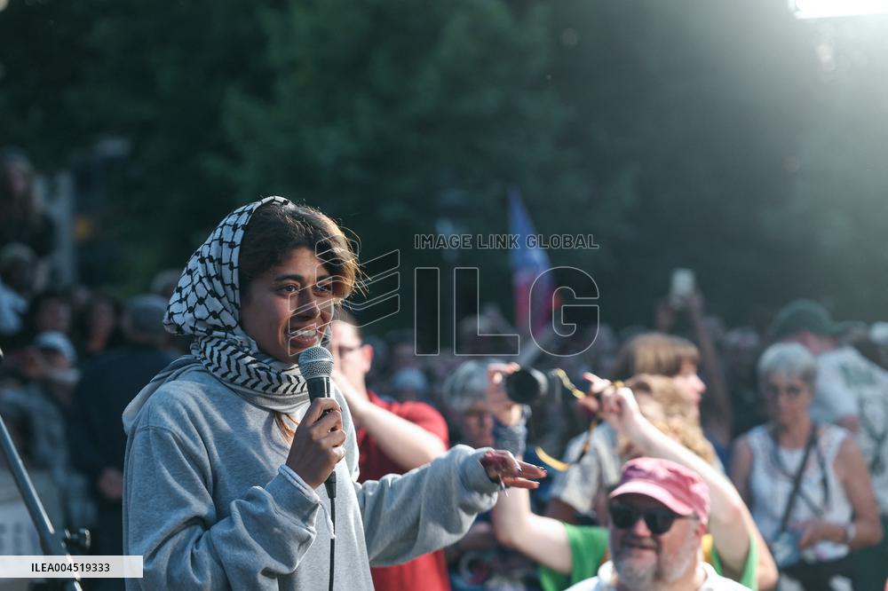 Rima Hassan at the Place de la Republique - Paris