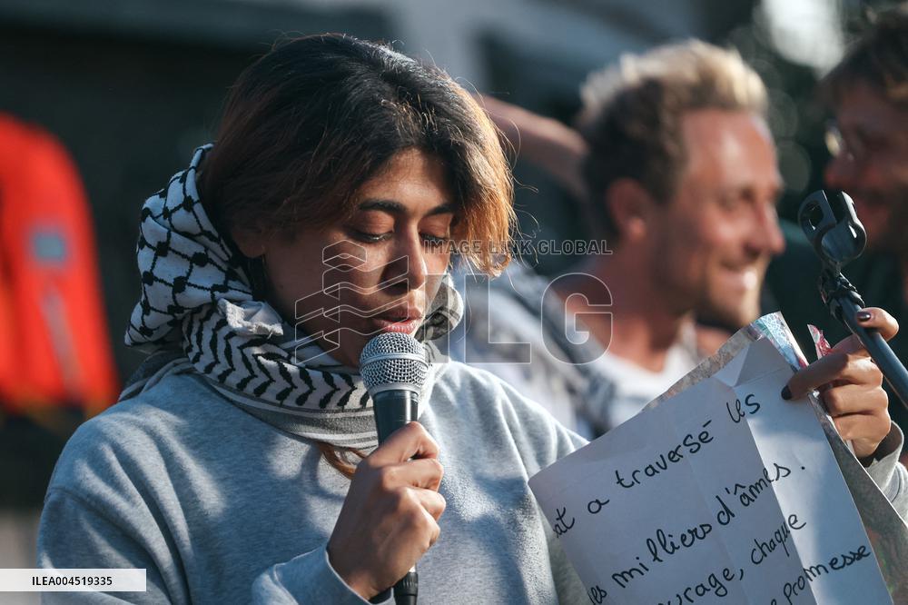 Rima Hassan at the Place de la Republique - Paris