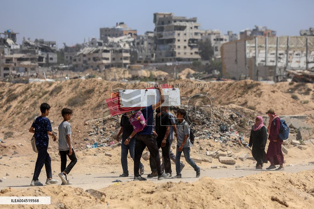 UN Humanitarian Aid for Palestinian Refugees - Gaza City